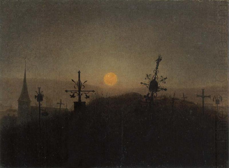 Carl Gustav Carus Cemetery in the Moonlight china oil painting image